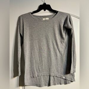 Gilly Hicks Long Sleeve Top Womens Small Grey Excellent Ribbed High Low Crewneck